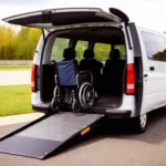 A wheelchair-accessible van with a ramp, demonstrating non medical wheelchair transport services for individuals with mobility challenges.